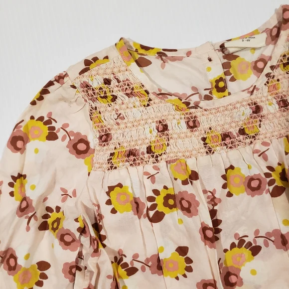 Mini Boden Flower Blouse Size Girls 6-7Y Light Pink - Picture 3 of 7